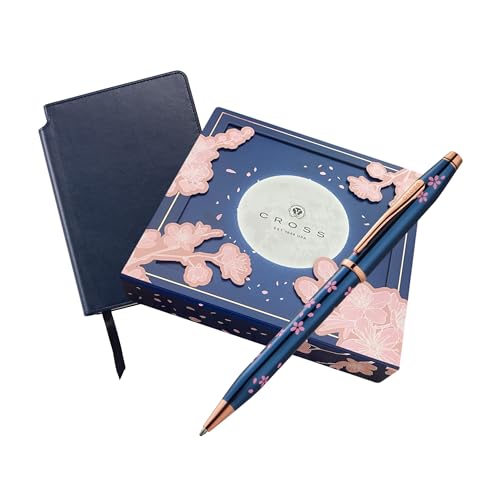 Cross Century II Cherry Blossom Blue Ballpoint Pen and Journal Gift Set