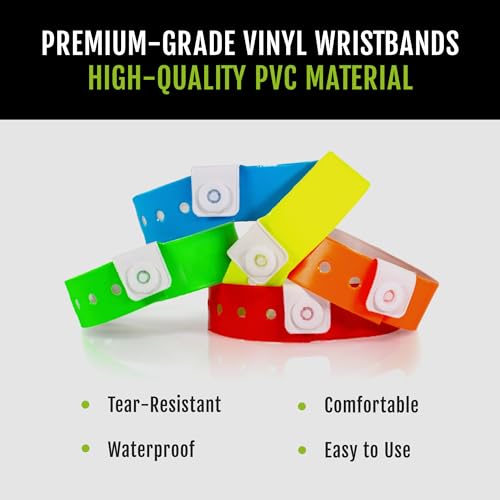 500 WristCo Variety Pack Premium Multi-Layer Vinyl Wristbands for Events