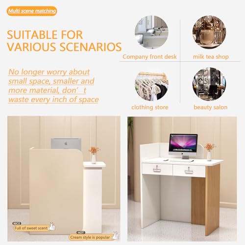 Reception Desk,little Front Desk Reception Counter,reception Room Tables With Drawer Storage,small Reception Desk Counter Table,white Reception Desk,reception Counter For Salon Clothing Shop Hotel