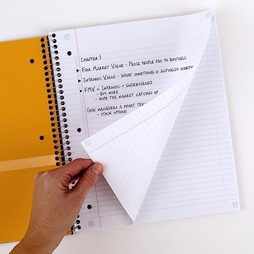 Five Star Spiral Notebook + Study App, 6 Pack, 5 Subject, College Ruled Paper, Fights Ink Bleed, Water Resistant Cover, 8-1/2" x 11", 200 Sheets, Assorted Colors (73793)