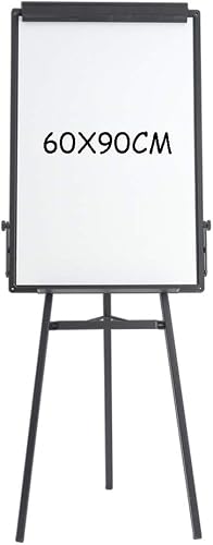 JKSVTF whiteboard - Tripod Flip Chart Easel 60X90CM, Height Adjustable and Foldable, Portable Dry Erase Board for Office Teaching and Family