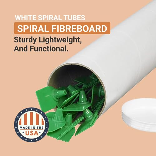 BOX USA Cardboard Tubes with Caps, 12"L x 2"W x 2"H, Pack of 50 | Poster Tube for Mailing and Storage of Blueprints, Artwork, Crafts, Long Art Holder, 12 inches