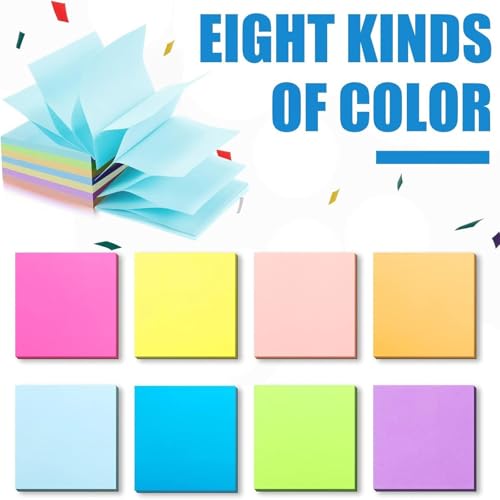 3 Pieces Transparent Note Holder with 24 Assorted Color Sticky Notes Ideal for Offices School and Home Use School Supplies Planner