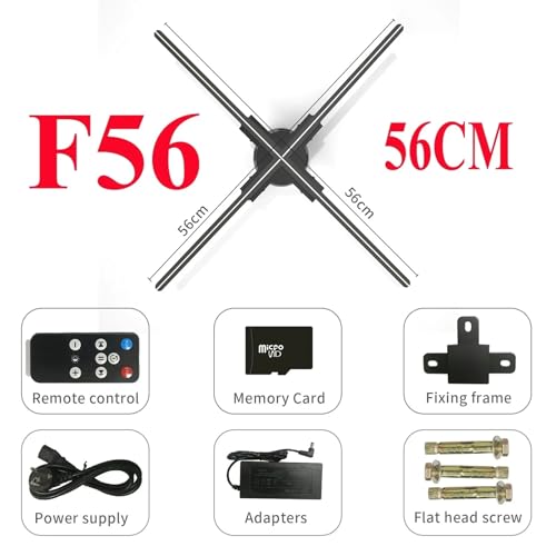42-100CM 3D Fan Hologram Projector WiFi Display Advertising Logo Light Led Sign Holographic Lamp Three-Dimensional Projectors(56cm)