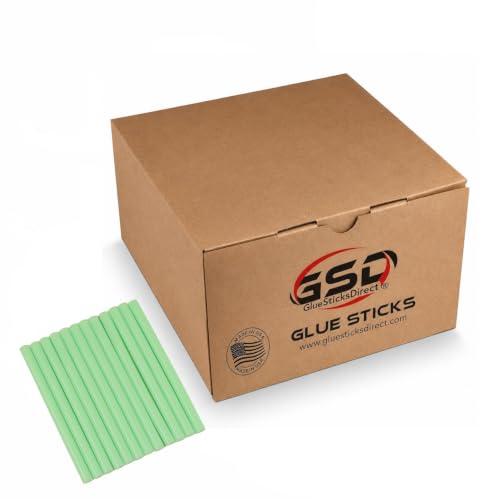 GlueSticksDirect Full Size Hot Melt Glue Sticks for Glue Gun - Bulk 4in Pastel Green - Great for Art Craft Repairs & Compatible w/Most Glue Guns - 7/16" X 4" (Approx 225 Sticks, 5lbs Pack) - USA Made