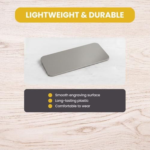 Name Tag/Badge Blanks - 100 Pack - 1-1/2" X 3" (Brushed Silver) Round Corners, Magnetic Backing