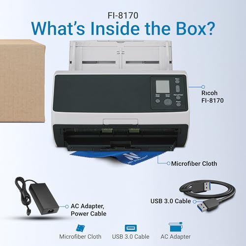 fi-8170 High Speed Document Scanner 70ppm | Professional Network Scanner | 100-Sheet ADF Duplex | Law Office Medical Office Use | Ethernet Desktop | PA03810-B055