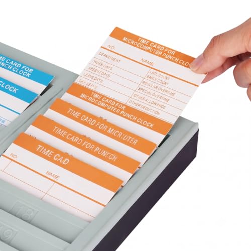 Time Cards Rack with 50-Pocket, Wall Mounted Time Card Holder