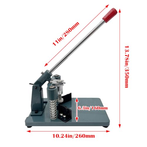 EQCOTWEA Manual Corner Rounder All Metal Heavy Duty Corner Rounder Punch Cutter with R6 R10 Blade Paper Punch Cutter for Cutting Business Cards Photo Booklet Max. 30mm Cutting Thickness