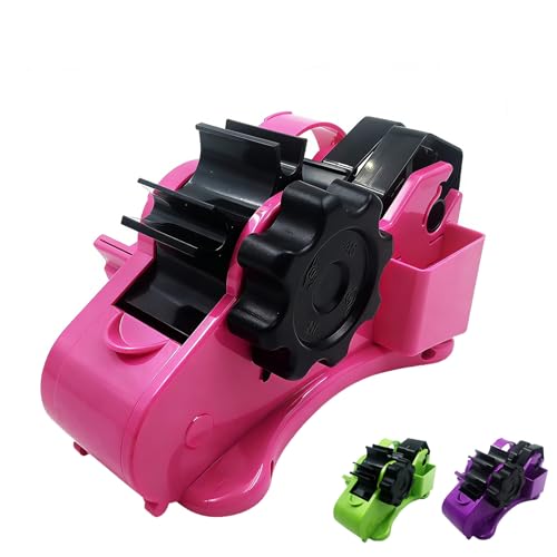 3pcs Portable Tape Dispenser, Clear Tape Cutter with Pen Slot, Multi-Roll Storage Slot,for Office School and Warehouse (Pink)
