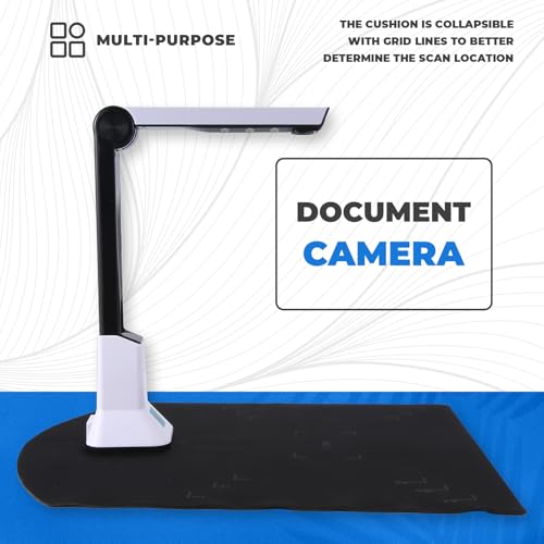 Kopinma Document Camera for Teachers, Portable USB Document Camera Scanner with Stand 8MP HD A4 Format Cam Photo Scanner