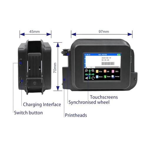 SHIHUANI 12.7mm Portable Mini Inkjet Printer with Fast Dry Ink for Logo Expire Date QR Barcode(Without Ink,AU)