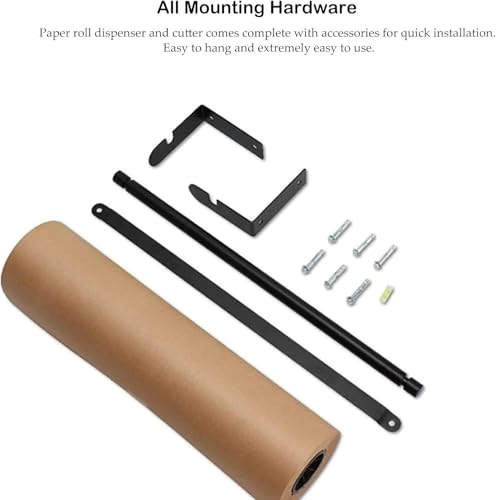 LNNW Kraft Paper Dispenser Wall Mounted Kraft Paper Roll Display, with 50m Kraft Paper Roll, for Making Lists & Taking Notes Decorative Message Boards for Wall(97cm/38.2inch Wide)