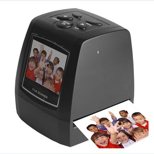 Digital Film Slide Scanner, Film Slide Scanner with 2.36 HD Screen, Convert 35mm, 110mm Films Slides to Digital JPEG, Adjustabel Screen Brightness and Compatible with Multiple Systems, for Travel