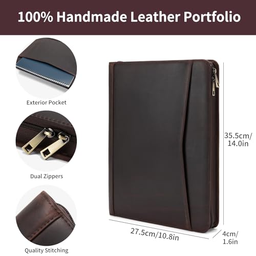 Geslun Personalized Leather Portfolio for 13" Laptop and 8.5 x 11 Legal Pad