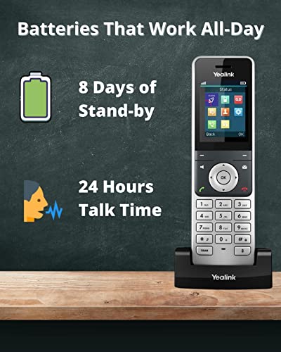 Yealink W60P IP Cordless Phones Office Business VoIP DECT Handset Bundle, W60B Base Unit, Power Supply, Global Teck Microfiber Cloth - Requires VoIP Service (Yealink W56P Base and 2 handsets)