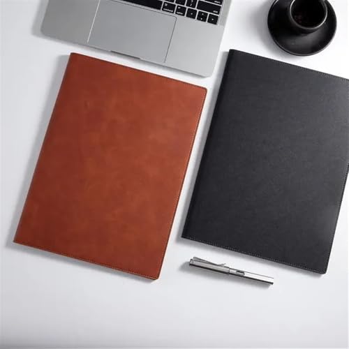 Filing Folder A4 Leather Office File Folder for Bills Documents Storage Convenient for Business Travel Hotel Notes to-do Lists Office Supplies(Brown)