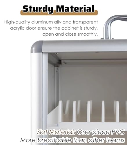 Cell Phone Locker Metal Cell Mobile Phone Storage Cubbies with Wheels, 48/60/72 Large Capacity Bits Phones Jail, Classroom Employees Workshop Meetings Use（48 Slots）
