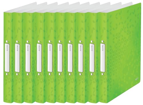 Leitz WOW 4257 Ring Binder Ring Binder A4 2 Rings 25 mm Pack of 10 Colour: Green