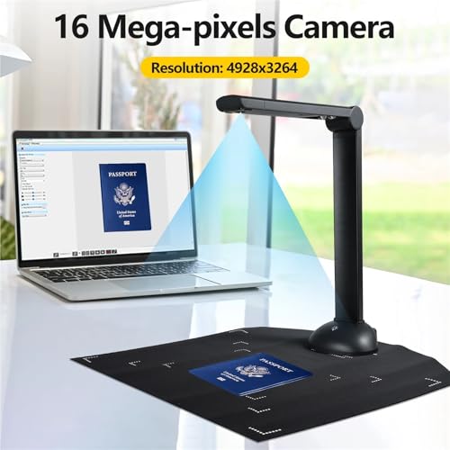 H6 Document Camera Book Scanner A3 A4 Size with LED Fill Light HD 16 Mega-Pixels High Speed Scanning Support Multi-Language OCR