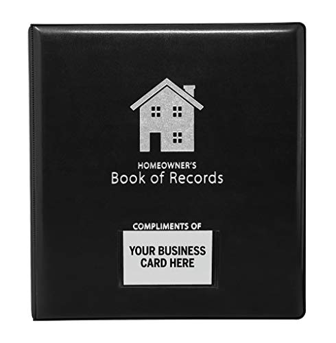 Homeowner's Book of Records Binder, Organize Household Receipts and Home Repair Record Keeping (Black)