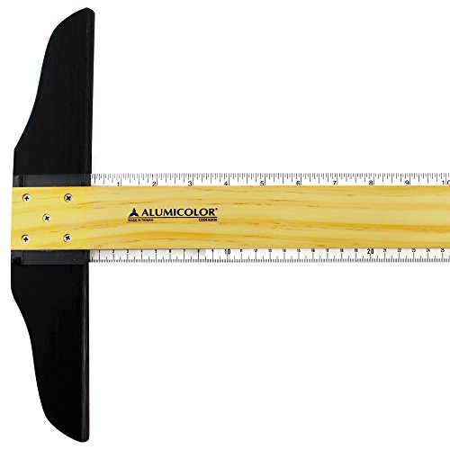 Alumicolor Acrylic Calibrated T-Square for Art, Framing & Drafting, Natural Wood Color, Pack of 10-36IN, (89936)