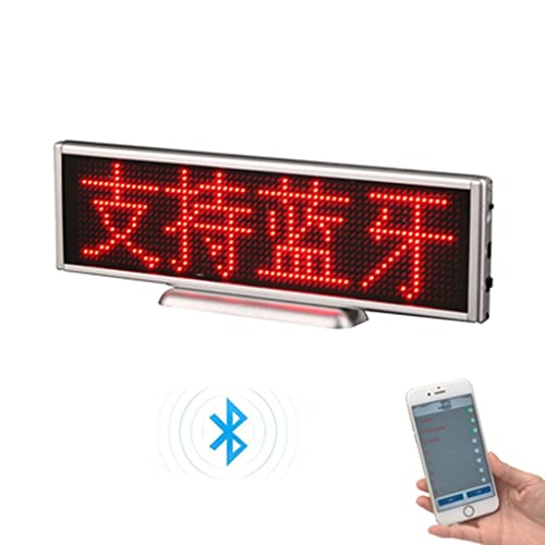 MekUk LED Sign Board Scrolling Message LED Scrolling Sign Desktop Screen Message Display Mini Moving Desk Board Advertising for Store, Car, Business, Promotion (Color : Purple)