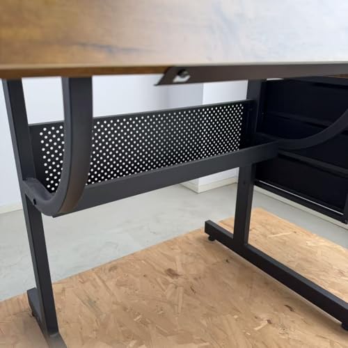 WZONICE98 Black Drafting Table with Stool and 3 Drawers, Adjustable Tilting Drawing Desk, Art Craft Table with Storage, MDF & Metal, 45.67" L x 23.6" W