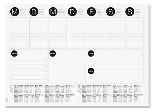 SIGEL H7506 Paper Desk pad, 2-Year Calendar and Weekly Planner, one Space for Each Day of the Week and to-do List, Design Weekly Planner, A3 (42 x 29.7 cm), 30 Sheets