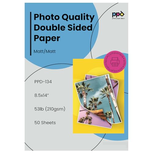 PPD 50 Sheets 8.5x14" Double Sided Brochure and Flyer Paper Matte