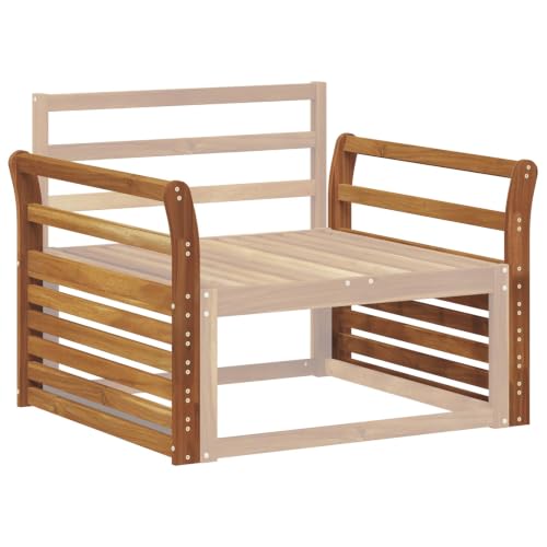 YUOGHRTFE Solid Acacia Wood Armrest 2 Pack Curved Slatted Design