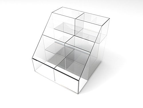 FixtureDisplays Plexiglass Acrylic 3-Tier 6 Bin Candy Bin 12.5" H x 12" W x 12.5" D Literature Rack Book Display Bulk Bin 100815
