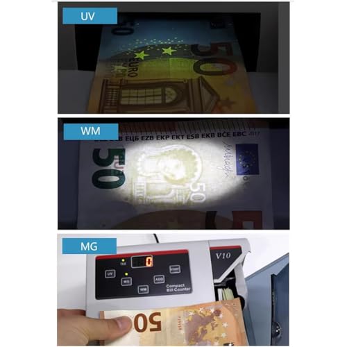 COYEUX Portable Mini Money Counter, Worldwide Currency Cash Banknote Bill Counting Machine Detector Counterfeit Detection, Led Display, Financial Equipment, for All Foreign Currency
