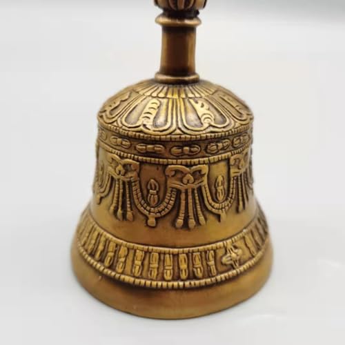 YTDJJWLS Pure Copper Hand Ringing Bell Living Room Home Decoration Copper Bell Pendant, Yellow