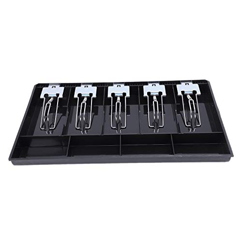 Cenroelon 5-Grid Money Cash Coin Register Insert Tray Replacement Cashier Drawer Storage Register Tray Box Classify Store