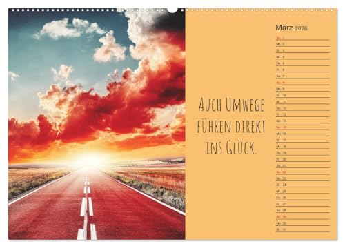 A Portion of Happiness – Motivational Calendar for the Whole Year (High-Quality Premium Wall Calendar 2026 DIN A2 Landscape), Art Print in High Gloss: Calendar with ... to Be Happy (CALVENDO