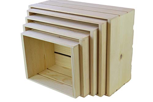 Poole & Sons Inc. Wooden Crate Nesting Set 5 Piece