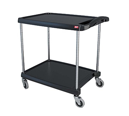 Metro MY2030-24BL myCart Series Black Polymer Utility Cart, 2 Shelf, 35.38 X 34.38 X 23.5-Inch