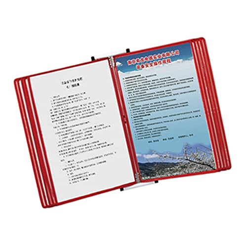 10-Page 20 Sheets Metal Wall Hanging Flip Display Folder For A4 Paper(Red)