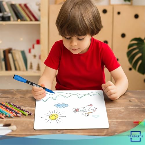 Scribbledo Small Dry Erase Whiteboard 24 Pc Value Set for Classroom 9x12