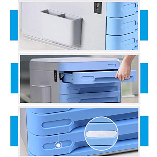 File Manager- 4-Drawer Office Filing Document Cabinet Drawer Box，Type Password Lock Portable and Tidy Storage Box