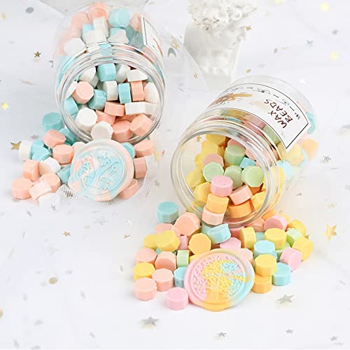 MLLXUXANCC 100pcs Retro Octagon Wax Seal Beans Stamp Beads for DIY Vintage Craft Wedding Envelope Wax Seal Ancient Sealing Wax Stamp Making