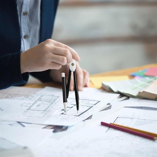 MENGKK Drafting Compasses Drawing Compass for School Geometry Learning with Retractable Mechanical Pencil