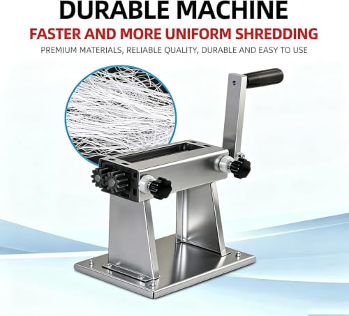Hand Crank Leaf Shredder, Manual Tobacco Cutter with 2 Clamps, 1mm Width, Ideal for Home, Office, School Use, Efficient Leaf Shredding Machine