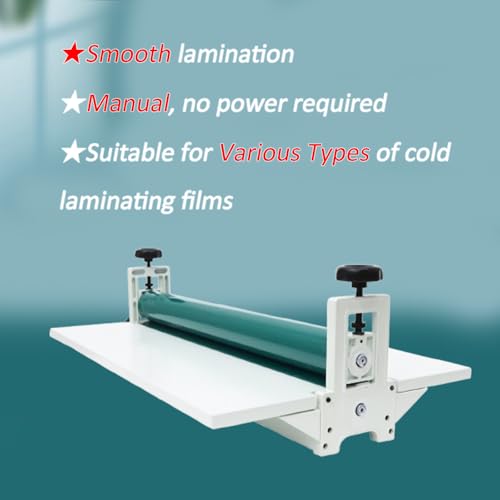 INTBUYING Cold Laminator Machine for 25 in Film 0.4In Thickness Foldable for Poster Photo with Crank Portable Manual Cold Roll Laminator Machine for Personal Office School Blueprints Artwork