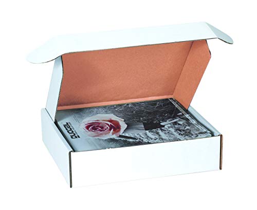 Boxes Fast BFMFL24144 Deluxe Literature Cardboard Mailers, 24 x 14 x 4 Inches, Corrugated Die-Cut Shipping Boxes, Large White Mailing Boxes (Pack of 25)
