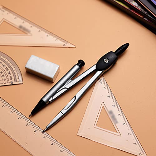 Compasses 7 Pcs Math Compass Set Drawing Compass Protractor and Compass Set with Storage Box Protractor Rulers Compass Lead Eraser Technical Drawing Supplies