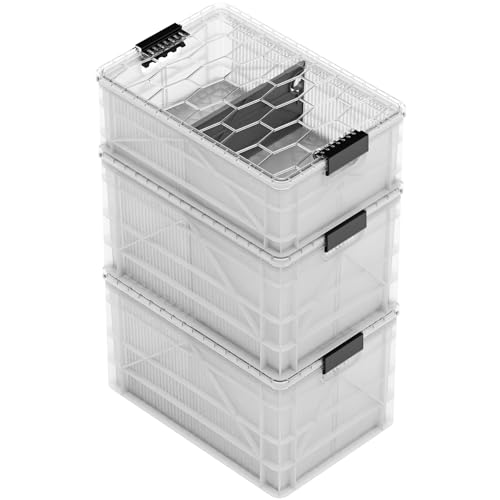 SIDIO Starter Pack, HD Stackable Storage Bins with Lids & Dividers, Clear