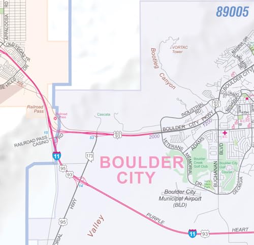 Metro Maps Greater Las Vegas NV Detailed Region Wall Map (55"x44" Laminated Full Color Road Map)