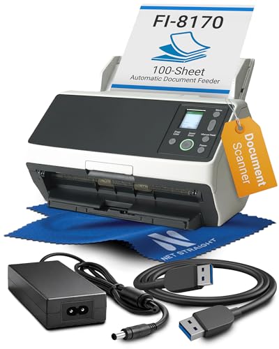 fi-8170 High Speed Document Scanner 70ppm | Professional Network Scanner | 100-Sheet ADF Duplex | Law Office Medical Office Use | Ethernet Desktop | PA03810-B055